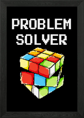 Problem Solver Puzzle Cube Framed Wall Art Poster Canvas Print Picture