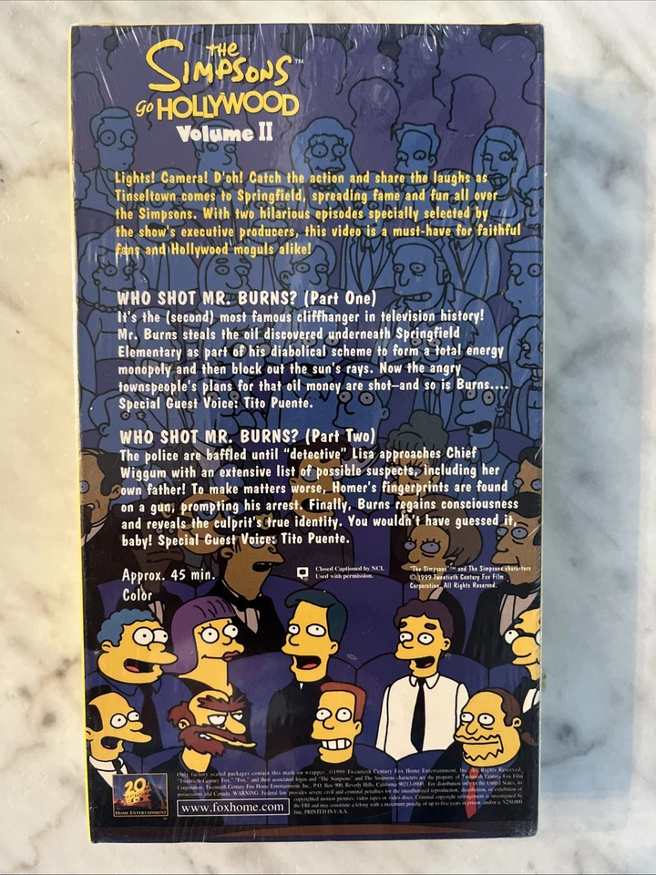 The Simpsons Go Hollywood Volume II 2 (VHS, 1999) BRAND NEW & SEALED!! - Image 3 of 4