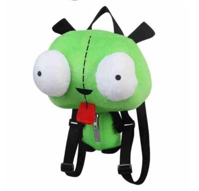 Green Alien Invader Zim Robot Gir Stuffed Plush Backpack Bag 14