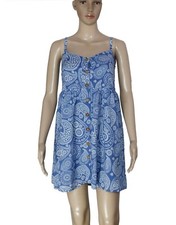 Urban Outfitter UO Printurbed Paisley Smocked Buttondown Tie Mini Dress New S