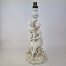 Antique Meissen Porcelain Blanc De Chine Figural Lamp Base 34cm High A/F