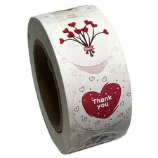 NEW Stickers II Thank You 1" Hearts 8 Designs 500ct Labels Valentine  s Day