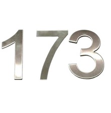 Stick-On House Numbers - No 173 - Stainless Steel - 10cm - Door, Fence, Gate