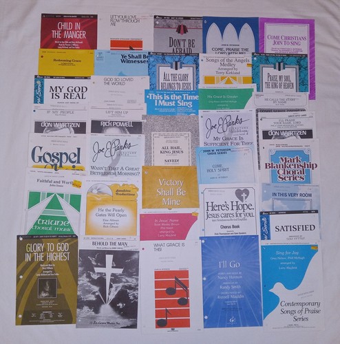 Large LOT OF 40 Pieces Southern Gospel Sheet Music Church Songs Assorted