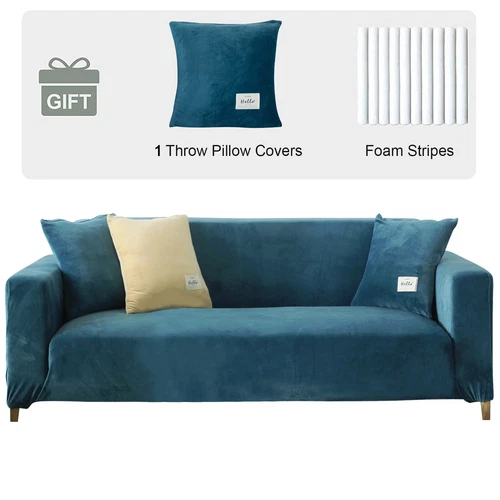 1/2/3/4 Sitzer Samt Sofabezug L Form Ecksofa Stretch Sofa Überzug Couchbezug DE - Bild 54 von 74