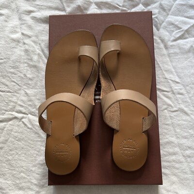ATP Rosa Slides in Almond leather, Size EU 37