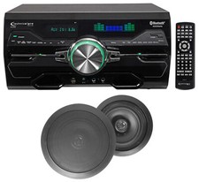 DV4000 4000w Home Theater DVD Receiver 2 6.5" Black Ceiling Speakers
