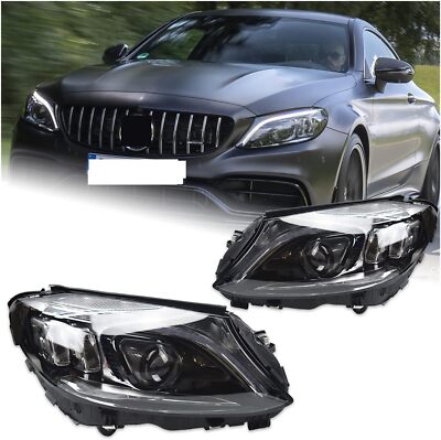 2X Für Mercedes Benz W205 C Klasse 2015-21 Montage Voll LED Scheinwerfer Upgrade