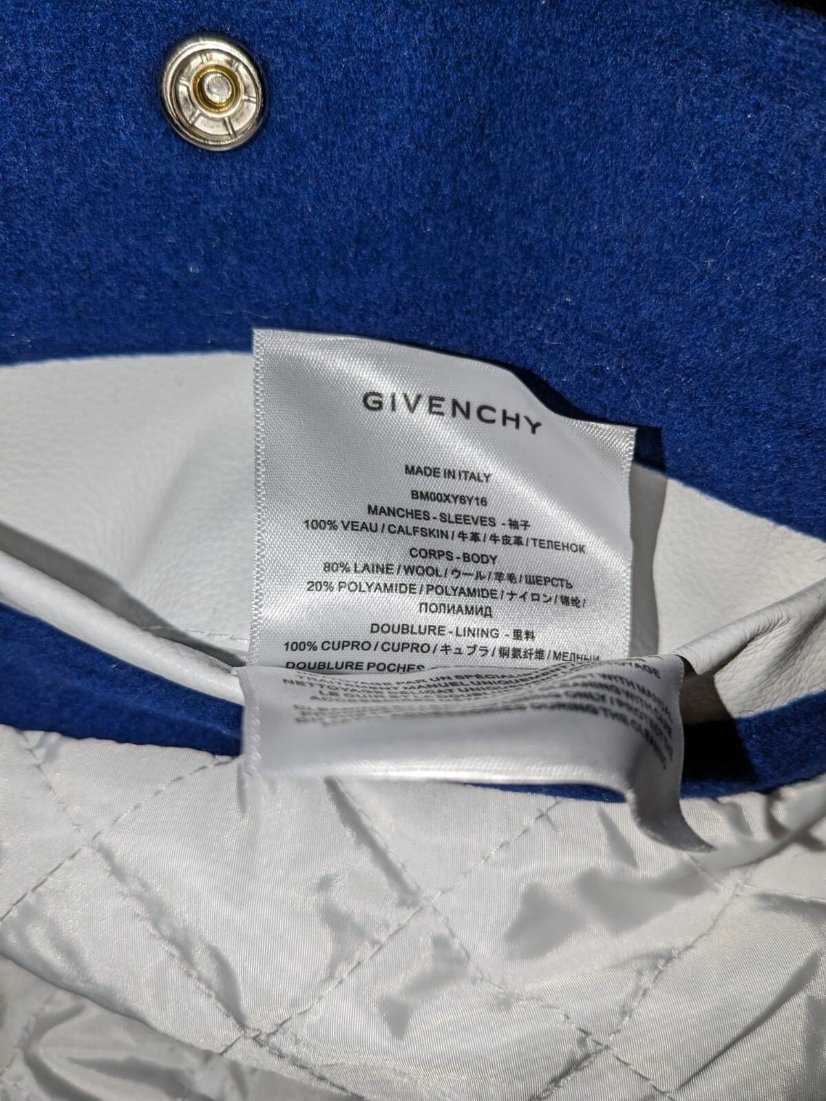 Authentic GIVENCHY Blue Wool Leather Variety Jack… - image 6