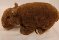 Juguete de peluche suave limpio marrón 11" Hippo Plush E&J clásico
