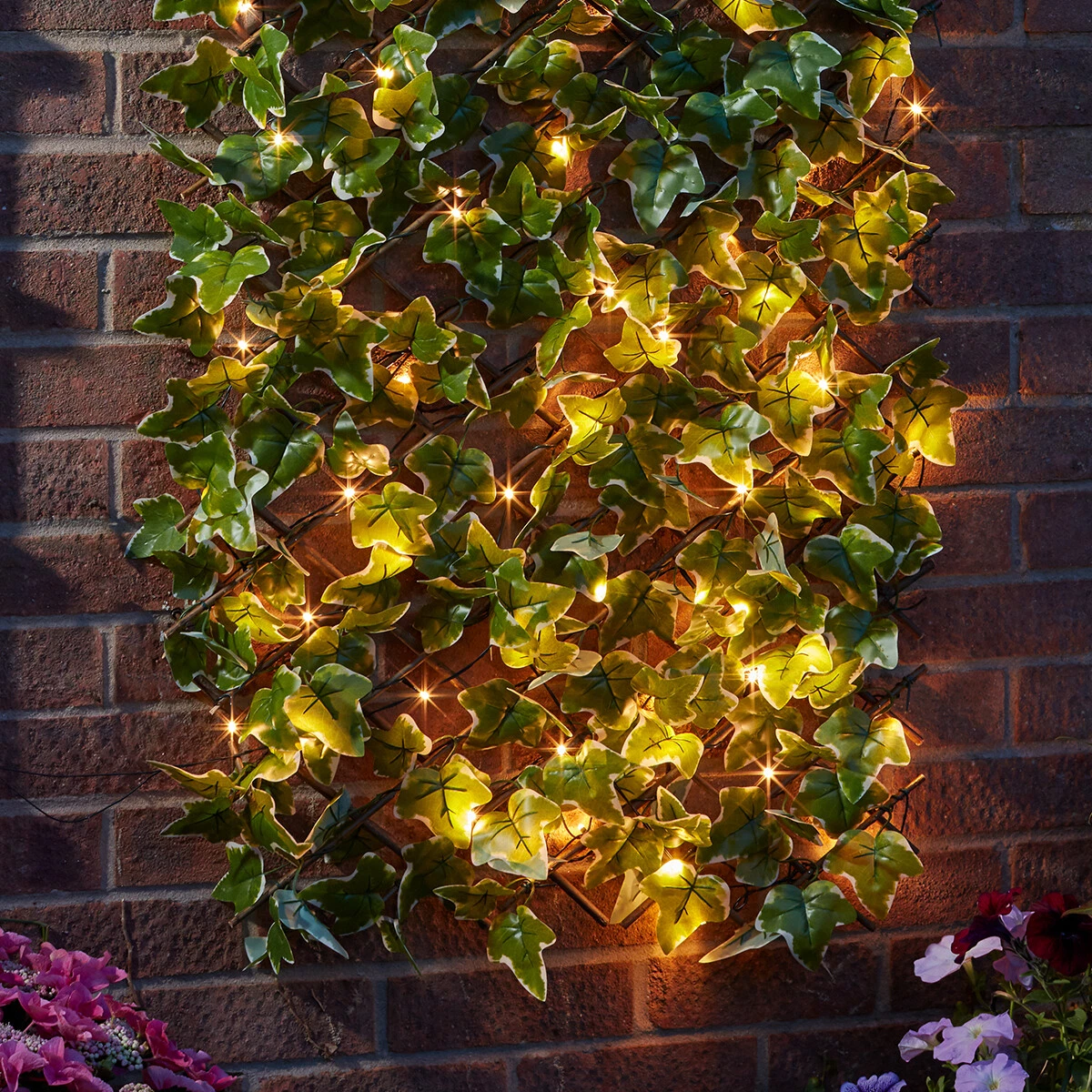180cm Ivy Leaf LED Smart Solar Powered Artificial Light Up Trellis Gate Garden