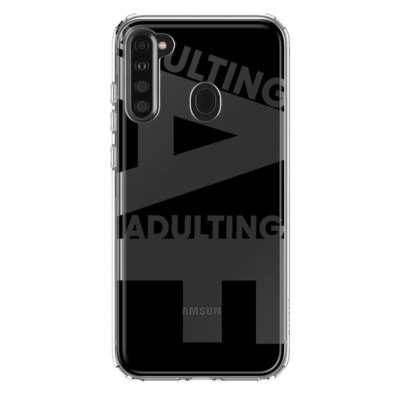 For Samsung Galaxy A21 Shockproof Case Funny Text Quote Adulting AF