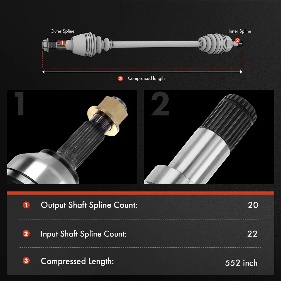 2x Front Left & Right CV Axle Assembly for Polaris ATP 330 500 2005 Magnum 330 - Image 2 of 4