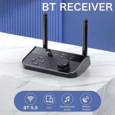 Bluetooth 5.3 Sender Empfänger 2 IN-1 Wireless Audio 3,5 Klinke Adapter RCA/AUX