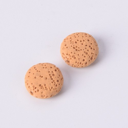 10pcs Natural Volcano Lava Stone 13mm Flat Round Coin Shape Loose Crafts Beads - Picture 9 of 18