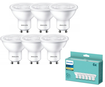 6 x Philips LED Leuchtmittel Reflektor 4,7W = 50W GU10 345lm warmweiß 2700K 36°