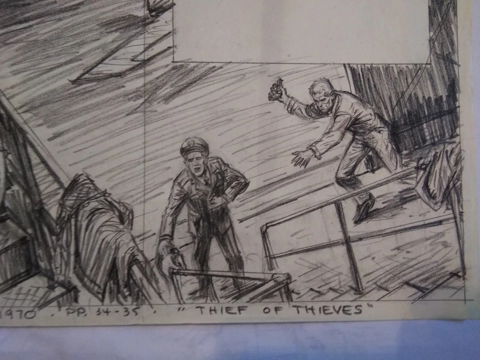 Dibujo original Earl Norem ¡CALIENTE nena en su máxima expresión! Ladrón de ladrones 2 gemas 1970 Foto 2 de 4