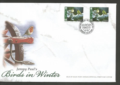 ISLE OF MAN 2011 CHRISTMAS BIRDS EUROPA ISSUE UNADDRESSED FIRST DAY COVER