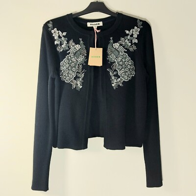 Boden Embelished Knitted Jacket, K0671, Size 8, New, Black