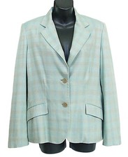Dara Lamb Women's Blazer Jacket 100% Wool Check Size 8
