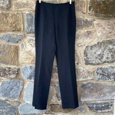 Akris Black Wool Flat Front Dress Pants Size 8