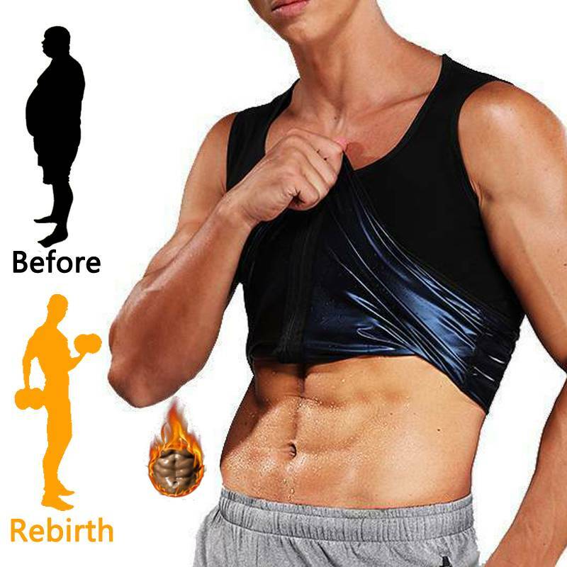 Men's Heat Trapping Sweat Sauna Vest Zipper Waist Cincher Crazy