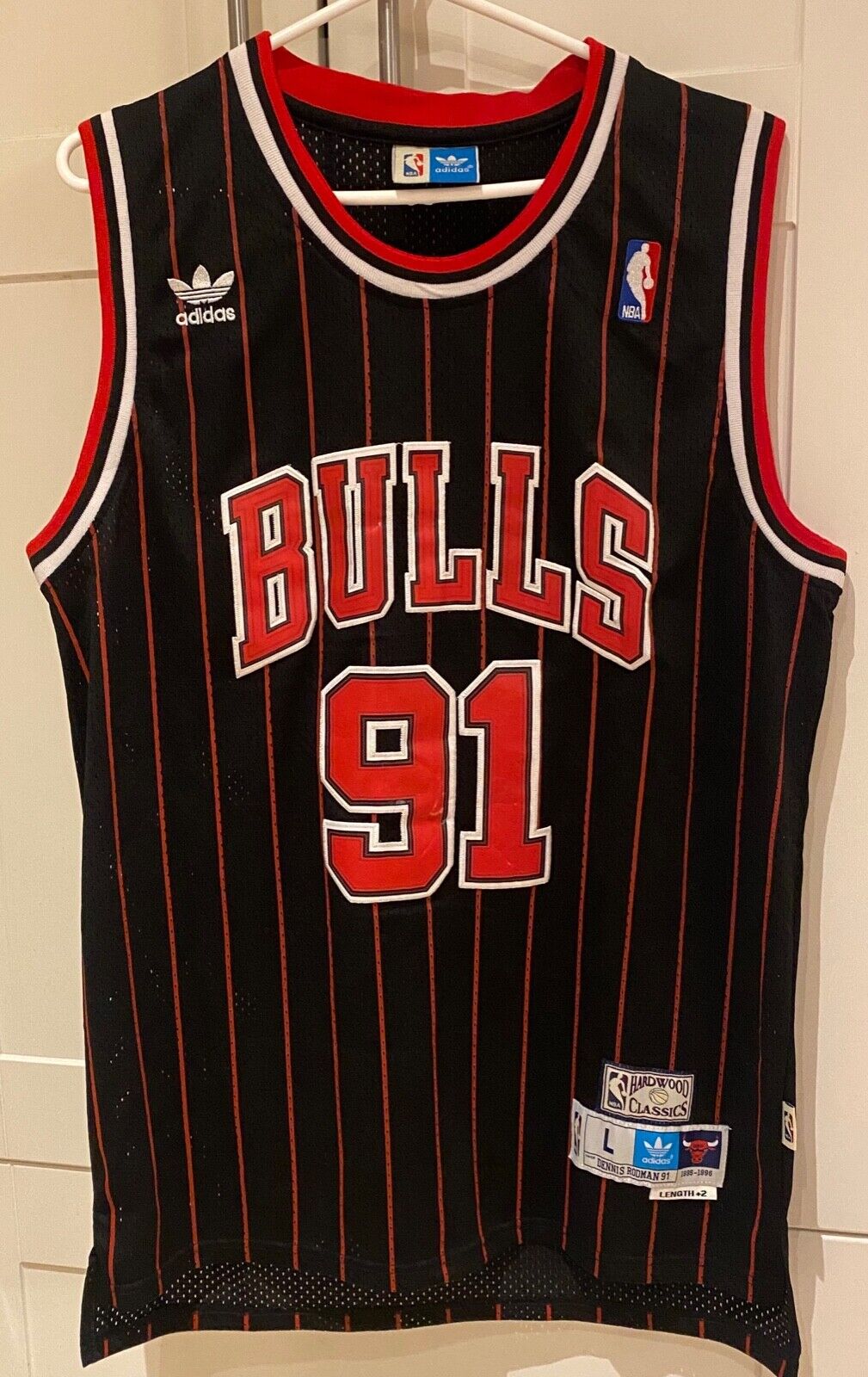 Dennis Rodman Signed Chicago Blue Pinstripe Basketball Jersey 