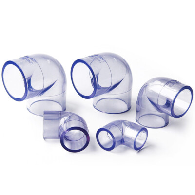 UPVC/PVC 90° Elbow Pipe Fittings Water Supply Plumbing Couping ID 20-110mm Clear