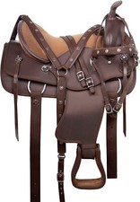 13" Western Horse Saddle Synthetic Cordura Trail Barrel Tack Set Black Free Ship
