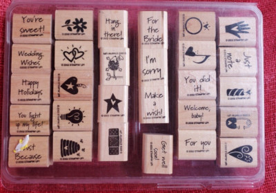 2002 STAMPIN UP! MINI MATES RUBBER STAMPS set of 28 Mounted Not Used | eBay