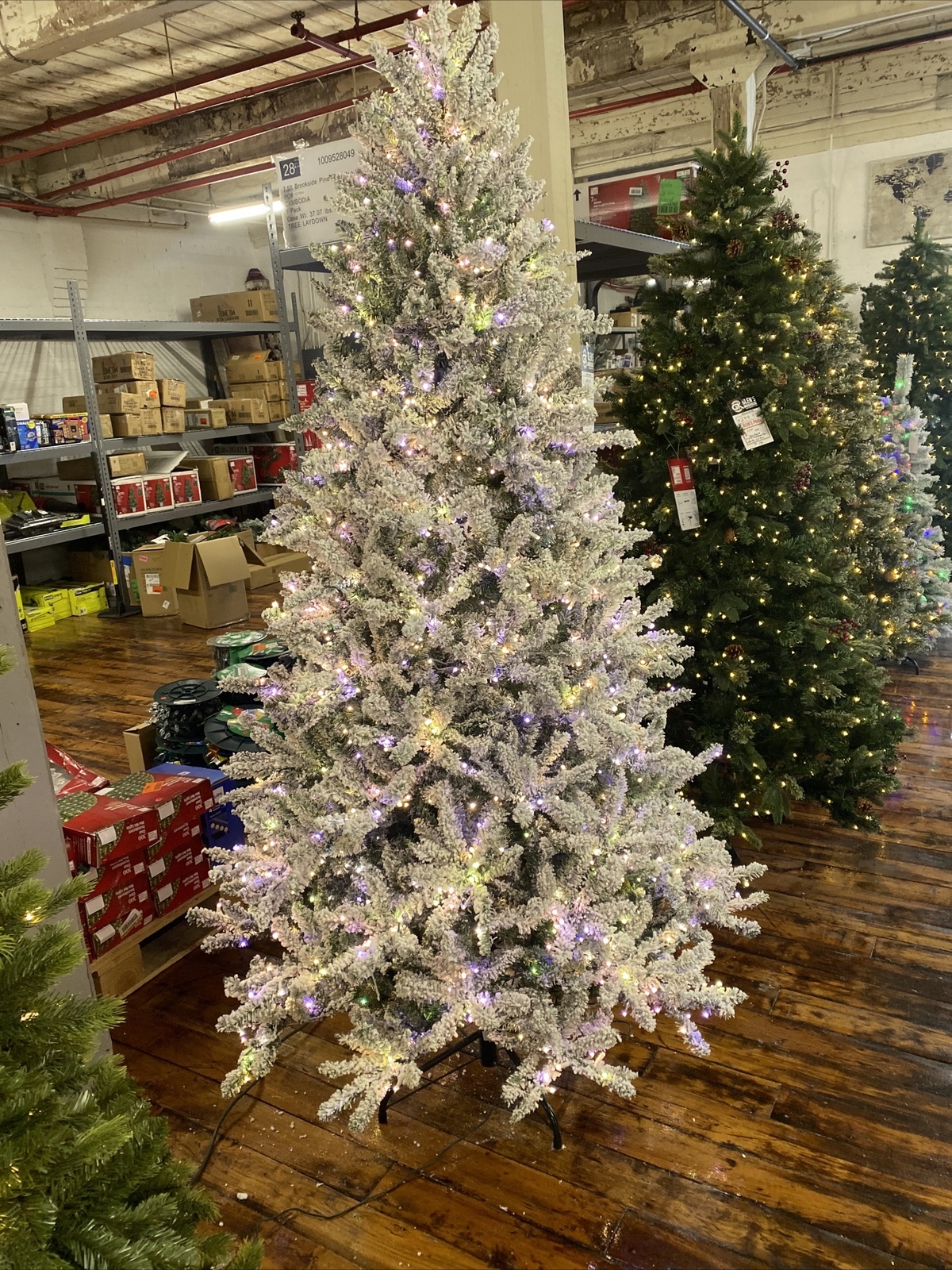 7.5 ft. Starry Light Fraser Fir Flocked LED Pre Lit Artificial