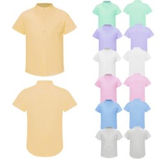 Kids Boys Tee Solid Color Shirt Party Tops Wedding Costumes Formal Uniform