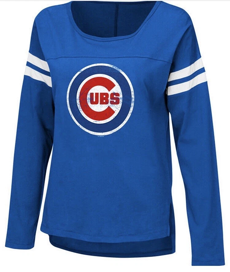 Lot of 2- Women Cubs Shirt Long Sleeve Touch Alyssa Milano, Cubs Blue Socks Sz L - Image 2 of 3