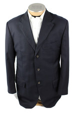 Polo Ralph Lauren Mens Blazer 42R Navy Wool 3 Button Ventless Suit Jacket Coat