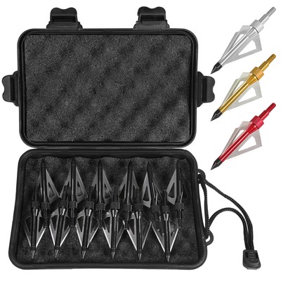1-12Pcs Hunting Arrow Broadheads 100 Grain 3 Fixed Blade Crossbow Arrowheads New