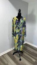 QVC Attitudes by Renee Regular Global Illusions Printed Caftan size Large