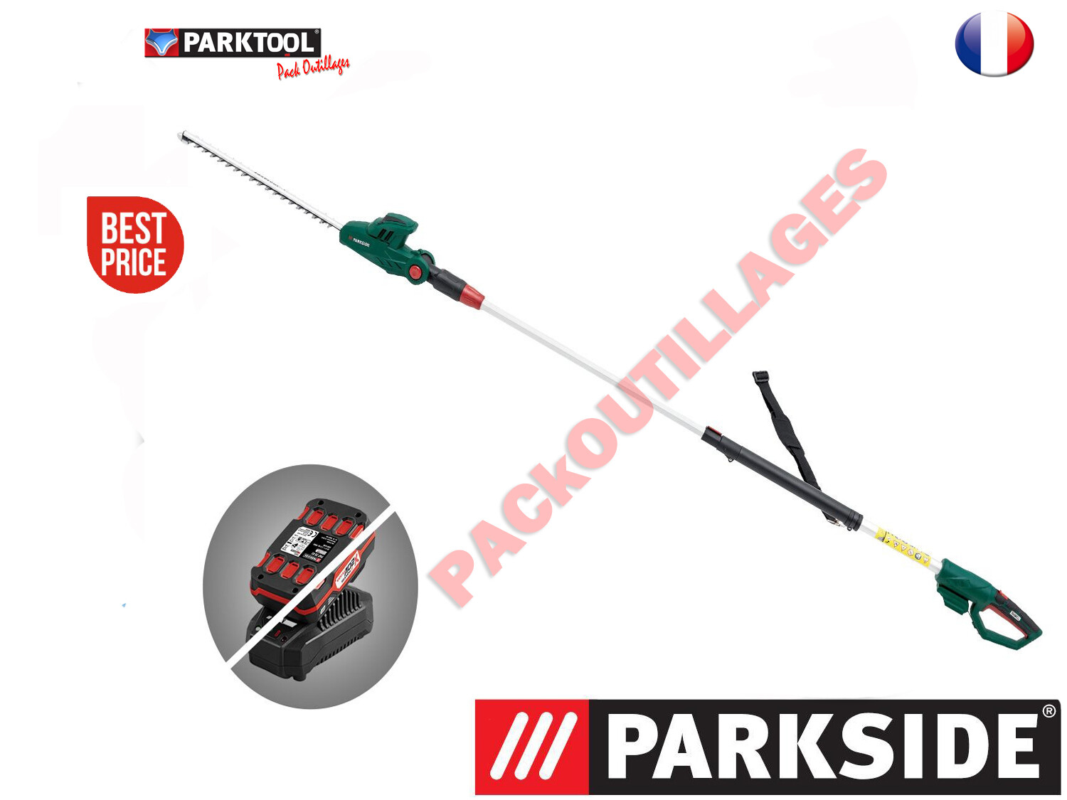 Taille-haie télescopique sans fil 20V Parkside PTHSA pour l'entretien des haies hautes