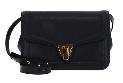COCCINELLE Marvin Twist Textured Handbag Umhängetasche Tasche Noir schwarz Neu