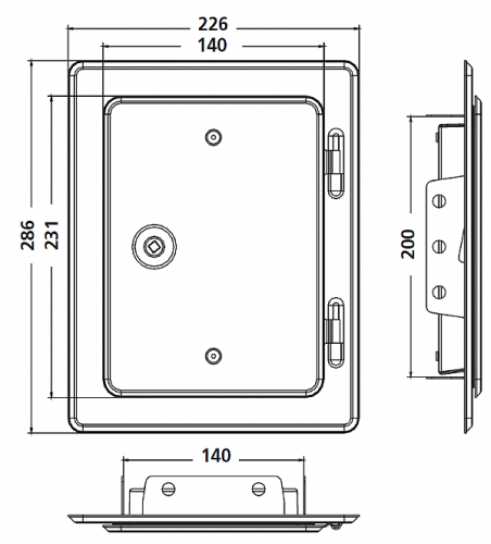 JimmiOne Kamintür Edelstahl 300x200 Mm - Revisionstür Für Kaminwand | CE Zertifiziert Mit 25 Jahre Garantie