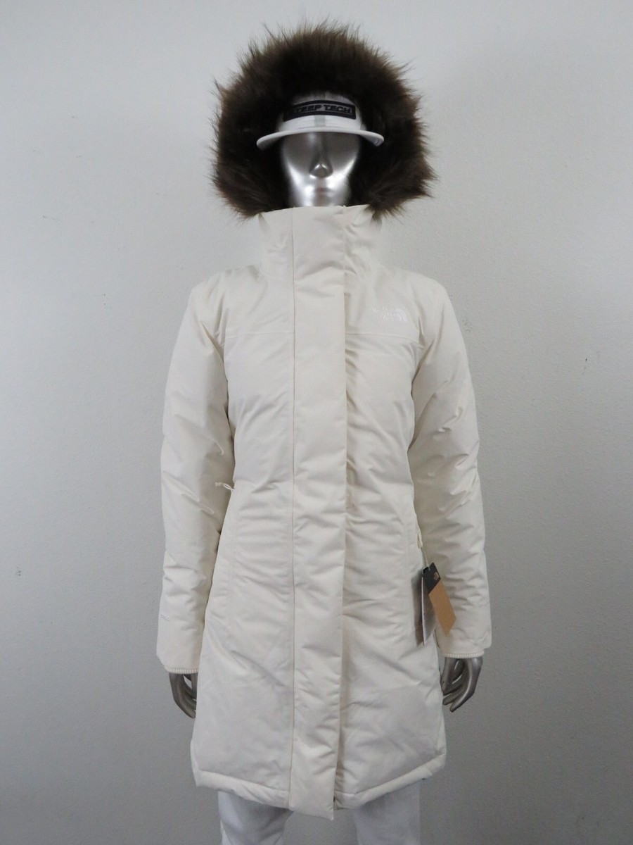 Womens The North Face Arctic Parka Down Waterproof Warm Winter Jacket White  Dune