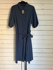 JD WILLIAMS BLUE Dress Size 20 WITH POCKETS Short Sleeve Smart