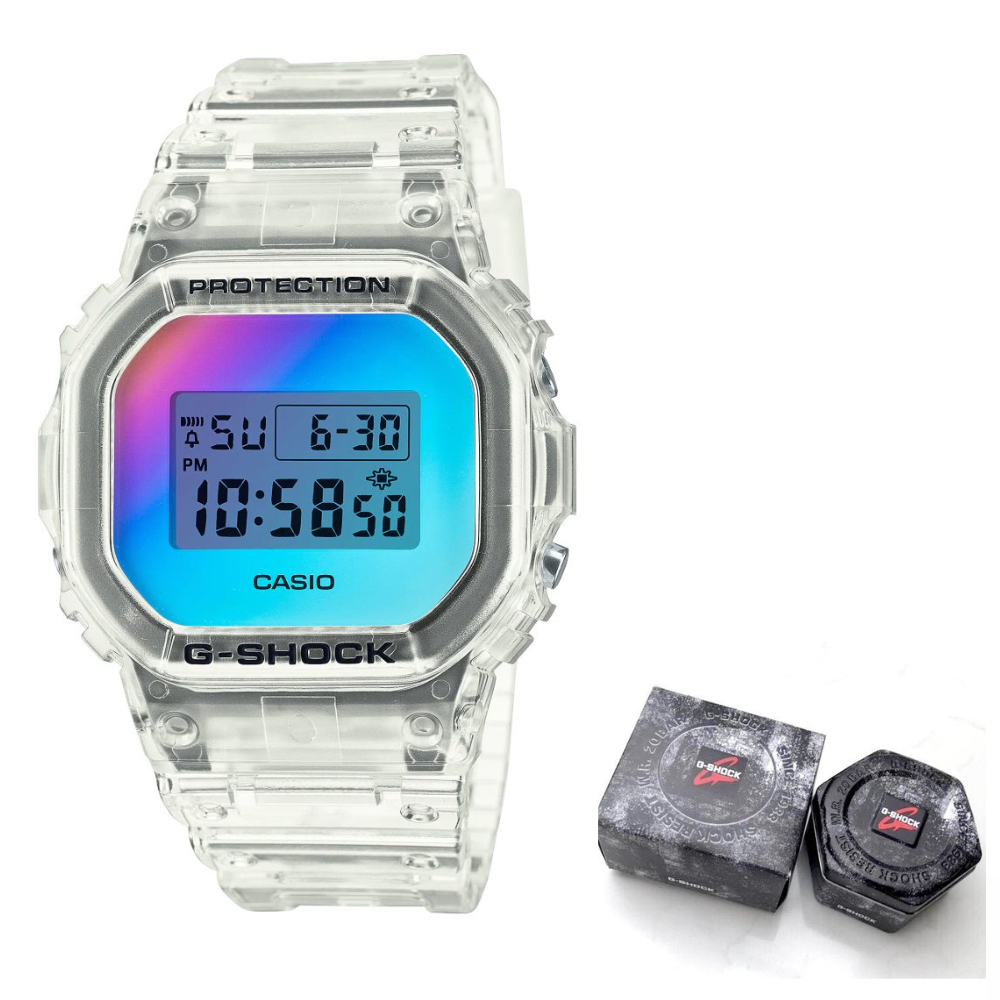 Casio G-Shock Mens Watch Skelton Cleart Iridescent Color Series DW