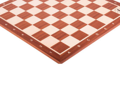 Mahogany & Maple Wooden Tournament Chess Board - 1.75'' With Notation & Logo