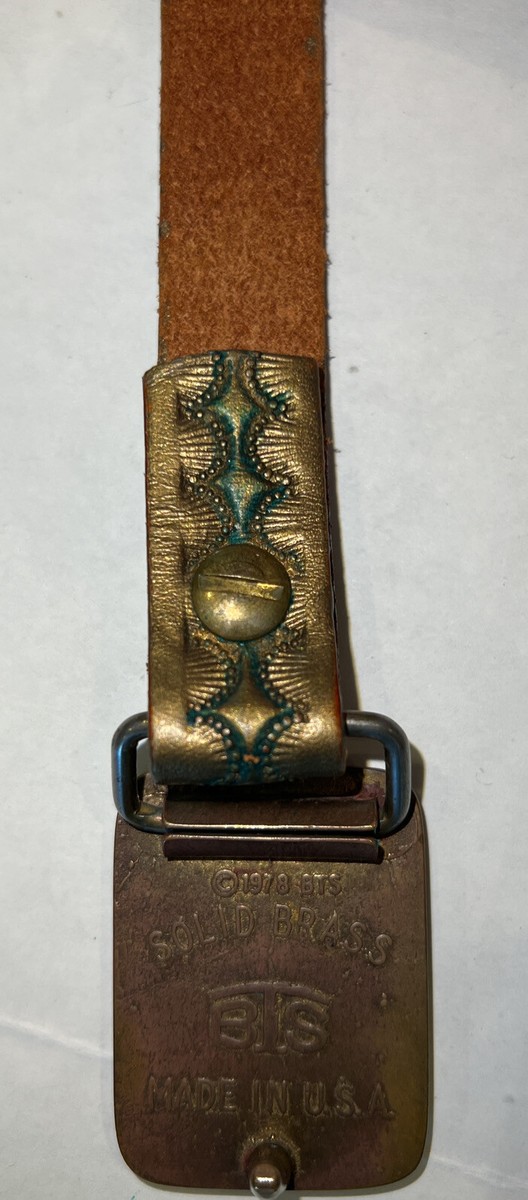 Vintage BTS Carole & Lois Solid Brass Green Rhinestone 