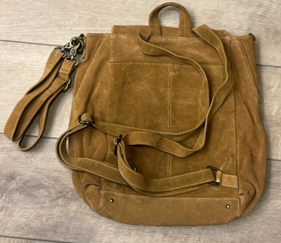 FREE PEOPLE BROWN CAMILLA CONVERTIBLE SUEDE LEATHER SHOULDER  display picture 2