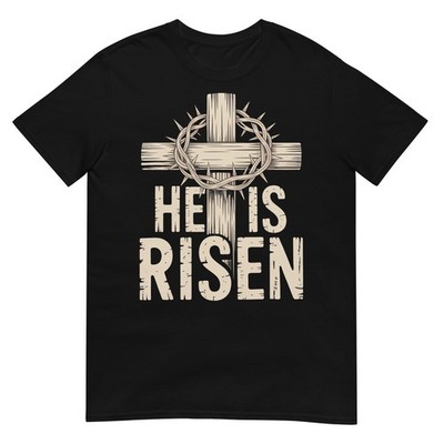 He is Risen Matthew 286 Retro Vintage Cross Happy Easter T-Shirt