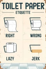 Funny Bathroom Toilet Paper for Home Tin Metal Signs Home D cor 8x12