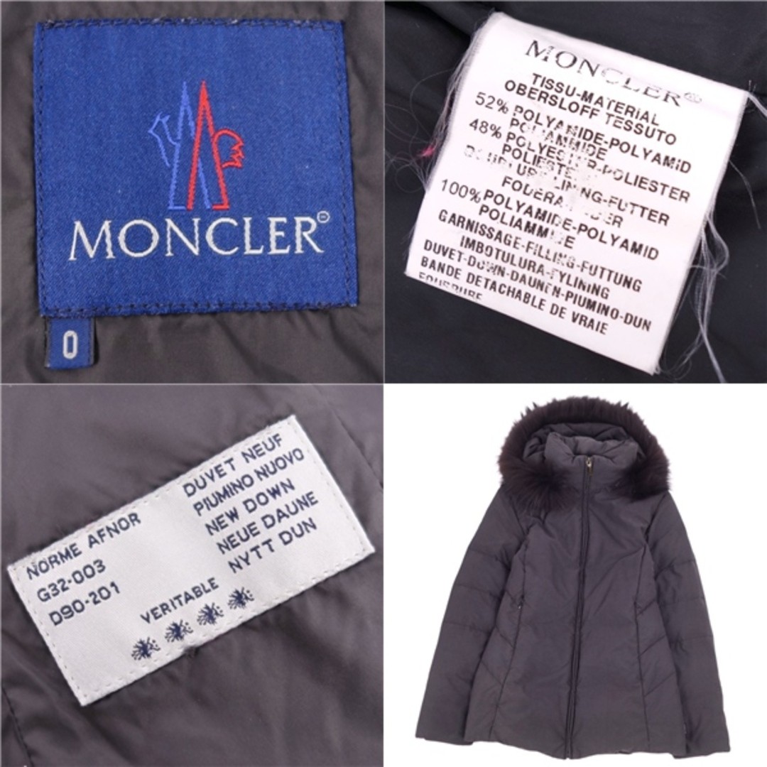 Moncler Blue Tag Down Jacket Raccoon Fur Zip Up Outerwear Womens 0 Used MOLO-0 thumbnail 9