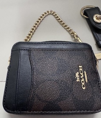 Authentic Coach Retail Wallet and Matching Key Chain Signature Canvas