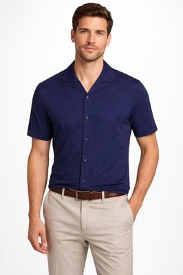 NWT Men's 3XB 3X B Murano Liquid Luxury Cotton Button Down Midnight Blue Shirt